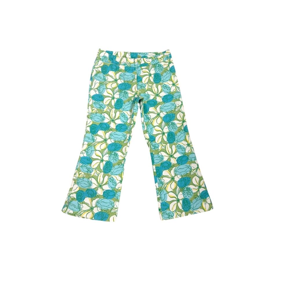 Vintage Lilly Pulitzer Pants VTG Guava Crab Cake Capri Floral Ankle Size 2